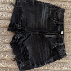 American Eagle Outfitters Black Distressed Jean Shorts